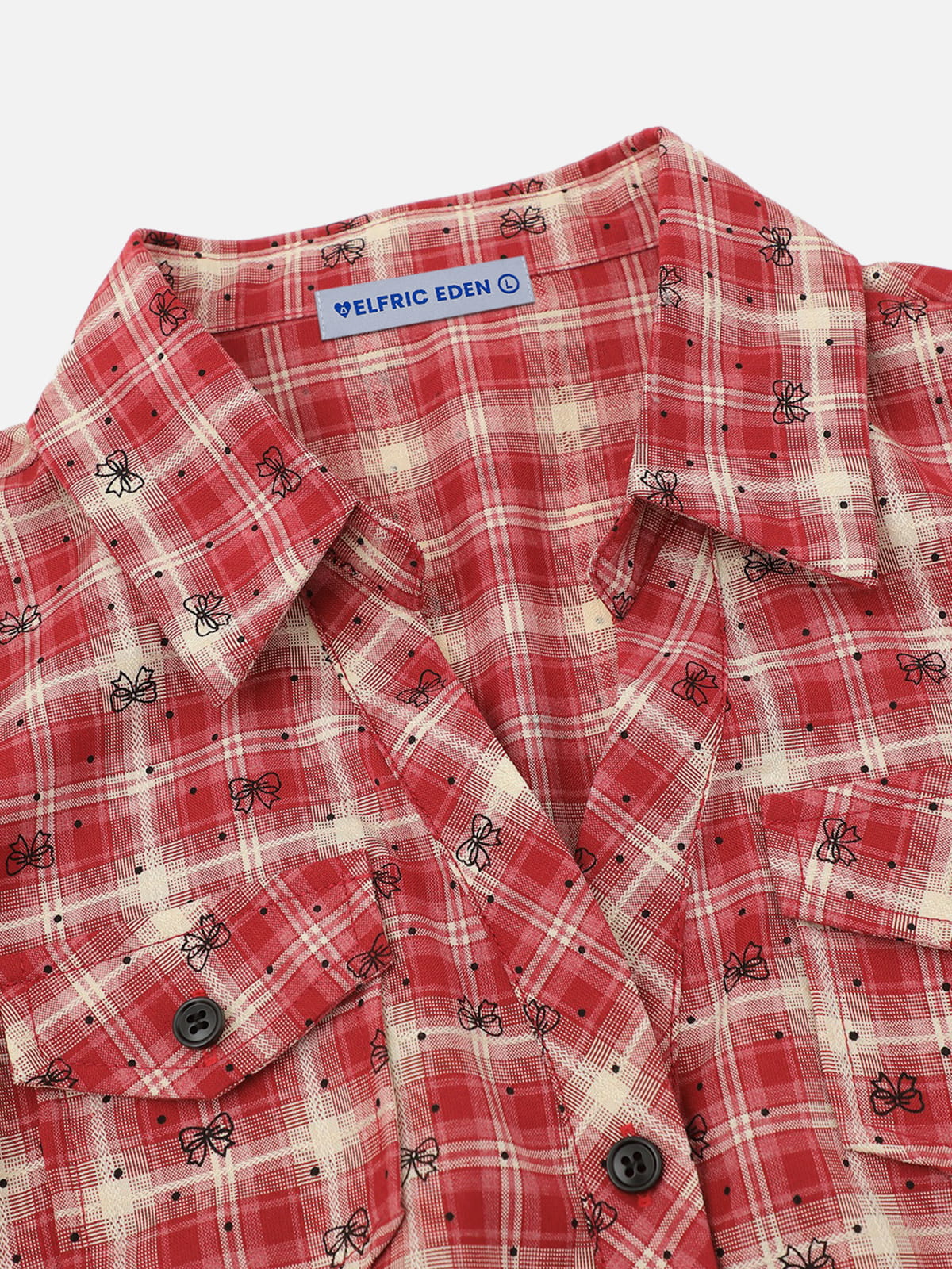Aelfric Eden Bow Plaid Short Sleeve Shirt - Image 4