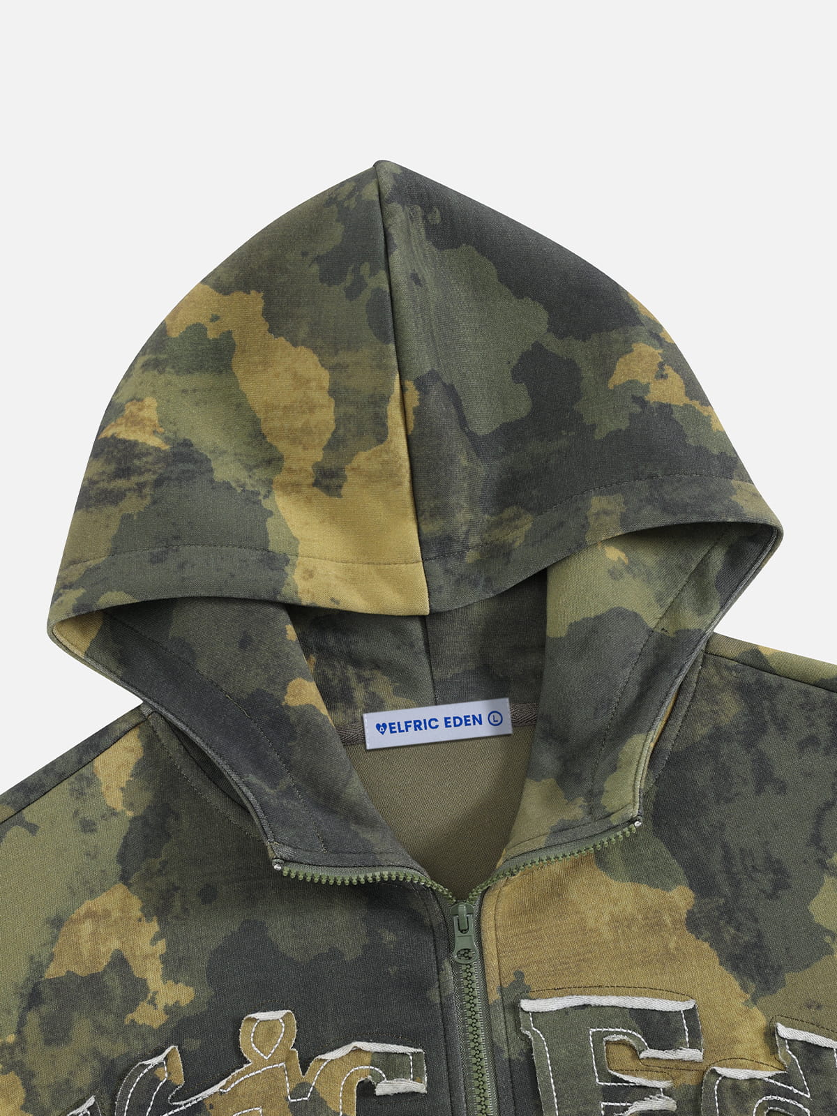 Aelfric Eden Boxy CAMO Embroidered Zip Up Hoodie - Image 3