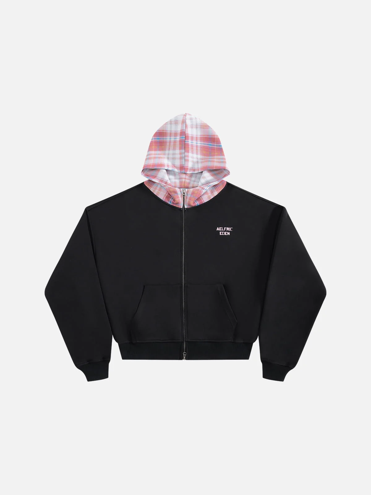 Aelfric Eden Boxy Plaid Hood Zip Up Hoodie - Image 2