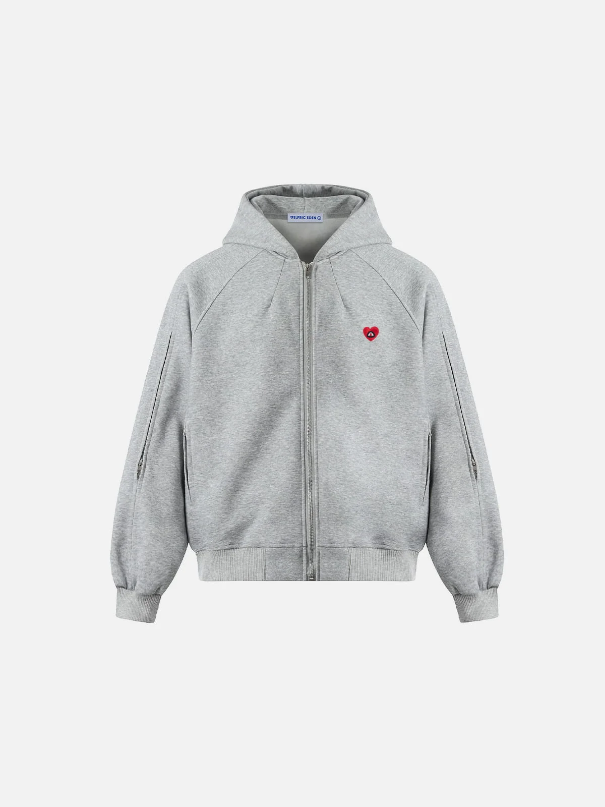 Aelfric Eden Boxy Washed Panel Zip Up Hoodie - Image 2