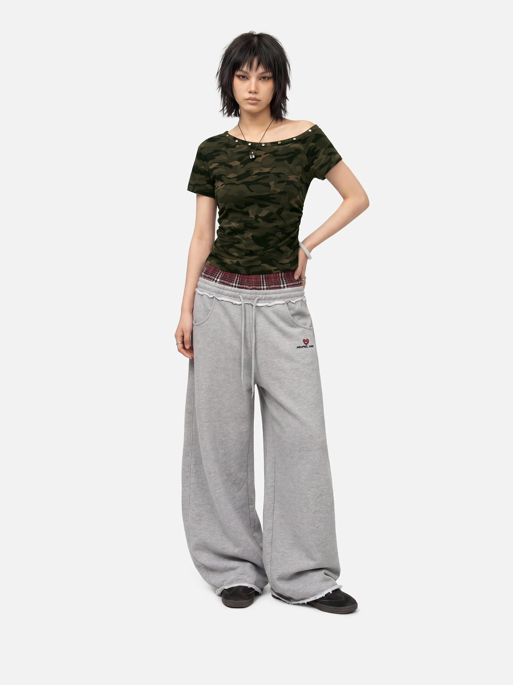 Aelfric Eden CAMO Off-The-Shoulder Baby Tee - Image 3