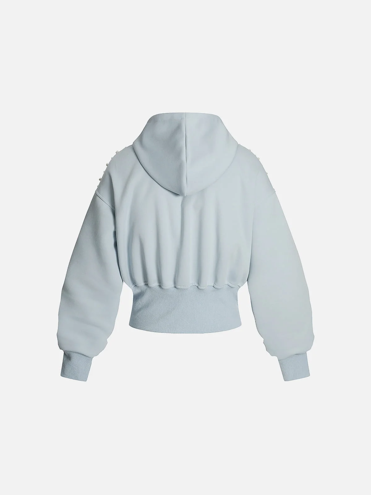 Aelfric Eden Cropped Pearl Studded Zip Up Hoodie - Image 4