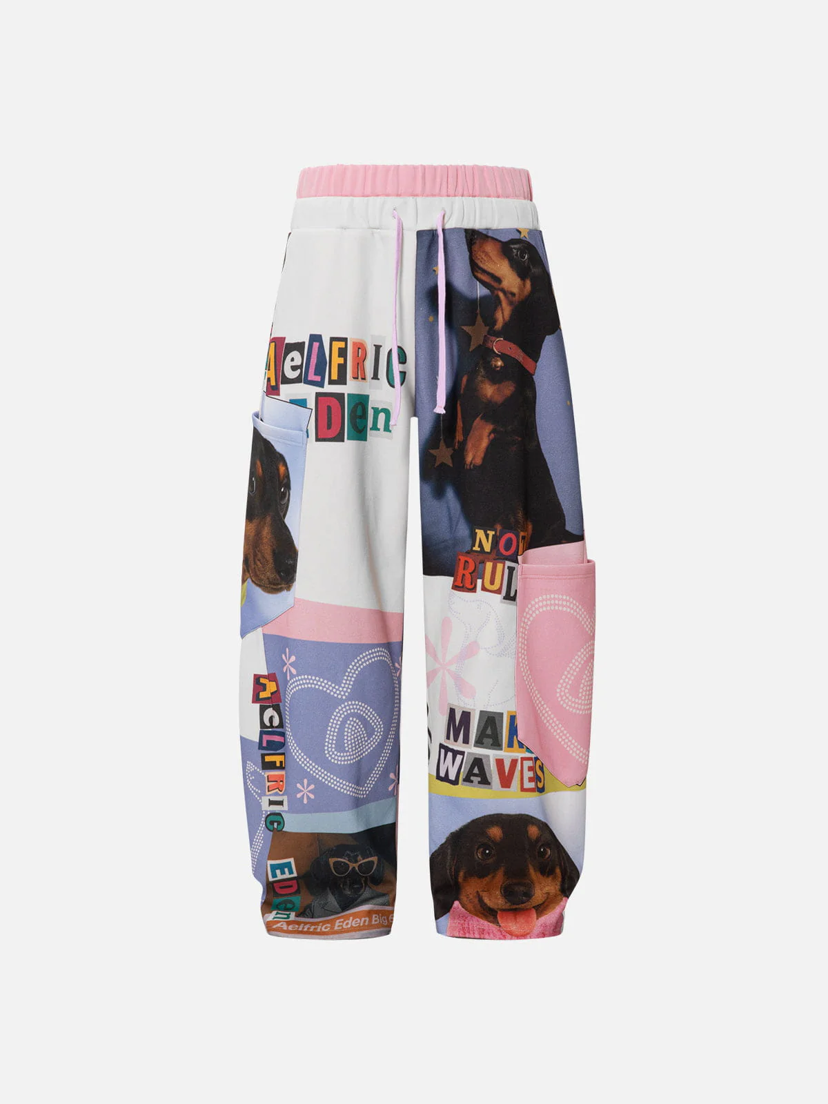 Aelfric Eden Dachshund Collage Double Waist Baggy Sweatpants - Image 2