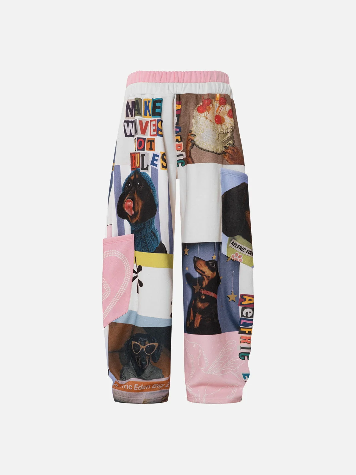 Aelfric Eden Dachshund Collage Double Waist Baggy Sweatpants - Image 4