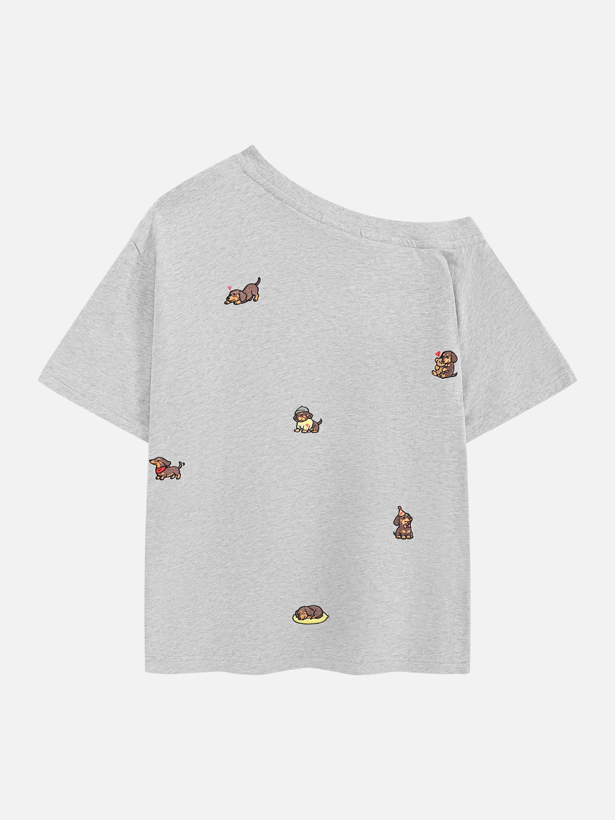 Aelfric Eden Dachshund Embroidery Off-The-Shoulder Tee - Image 2
