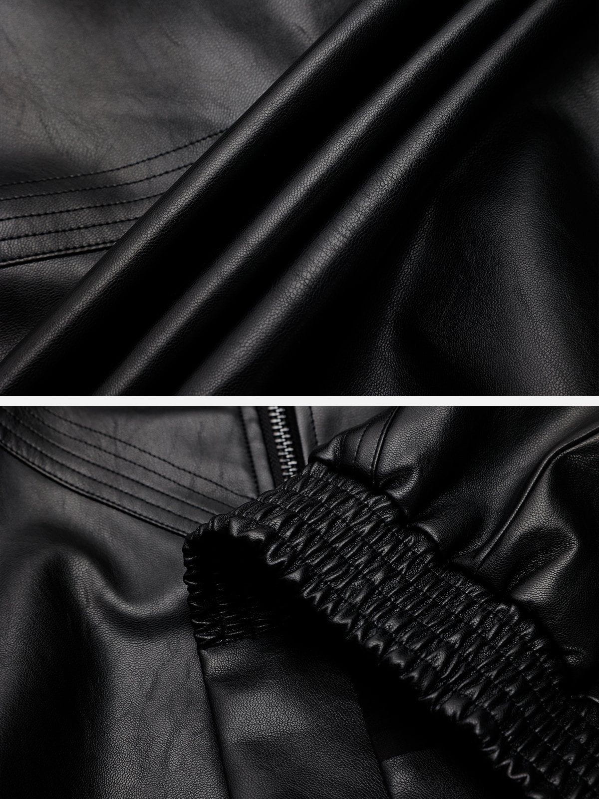 Aelfric Eden Faux Leather Zip Up Jacket - Image 7