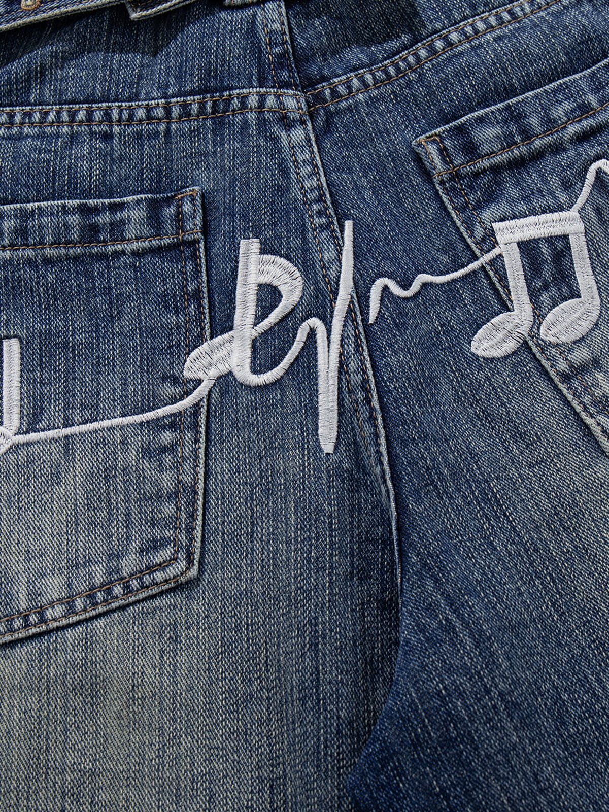 Aelfric Eden Embroidery Washed Longline Jorts - Image 5