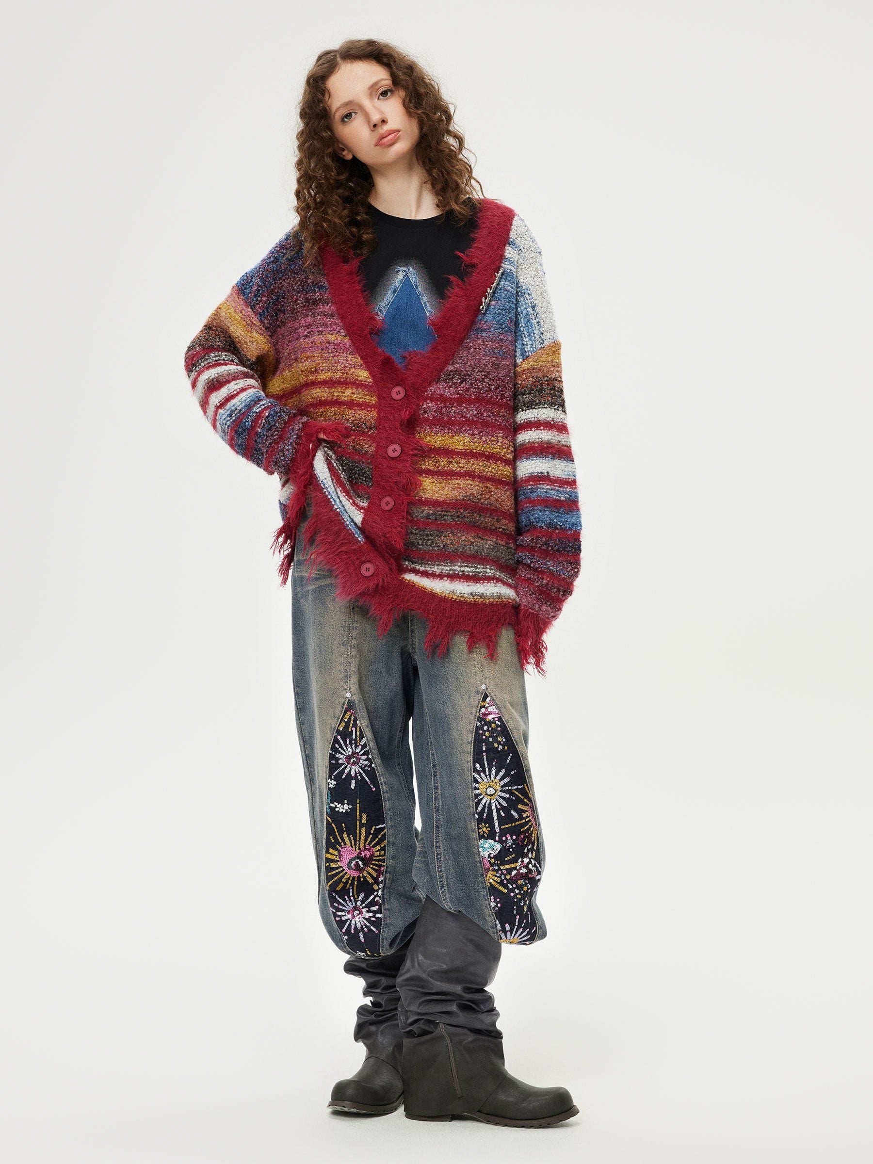 Aelfric Eden Fringe Stripe Cardigan - Image 4