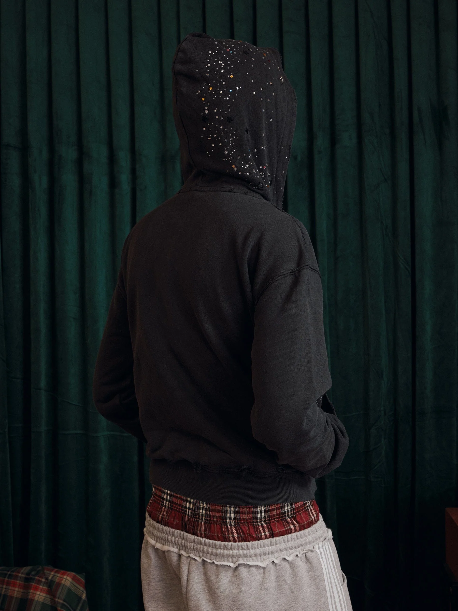 Aelfric Eden Rhinestone Boxy Zip Up V302 Hoodie - Image 5