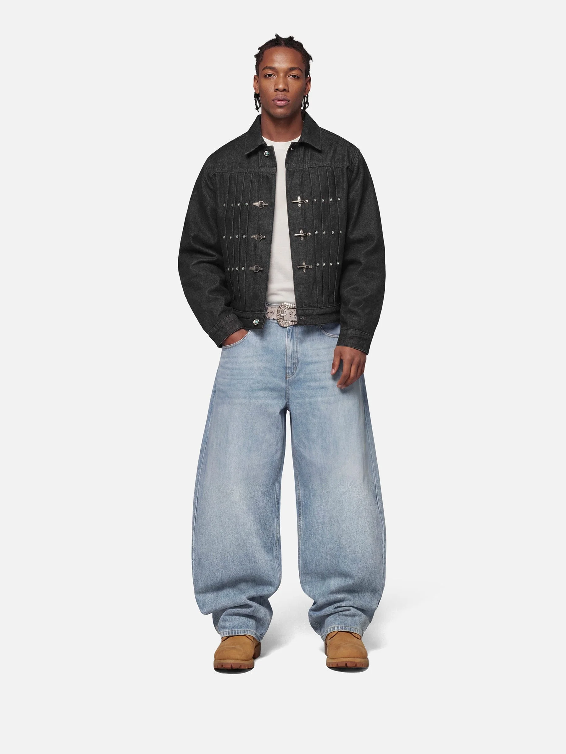 Aelfric Eden Inverted Graphic Baggy Barrel Jeans - Image 3