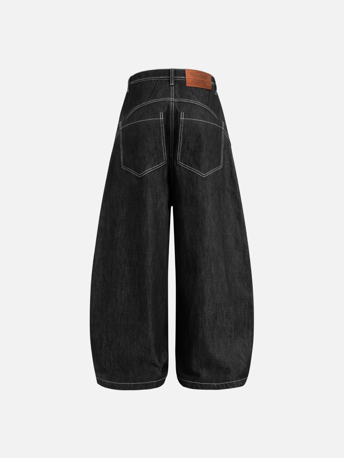 Aelfric Eden Metal Button Raw Baggy Barrel Jeans - Image 5