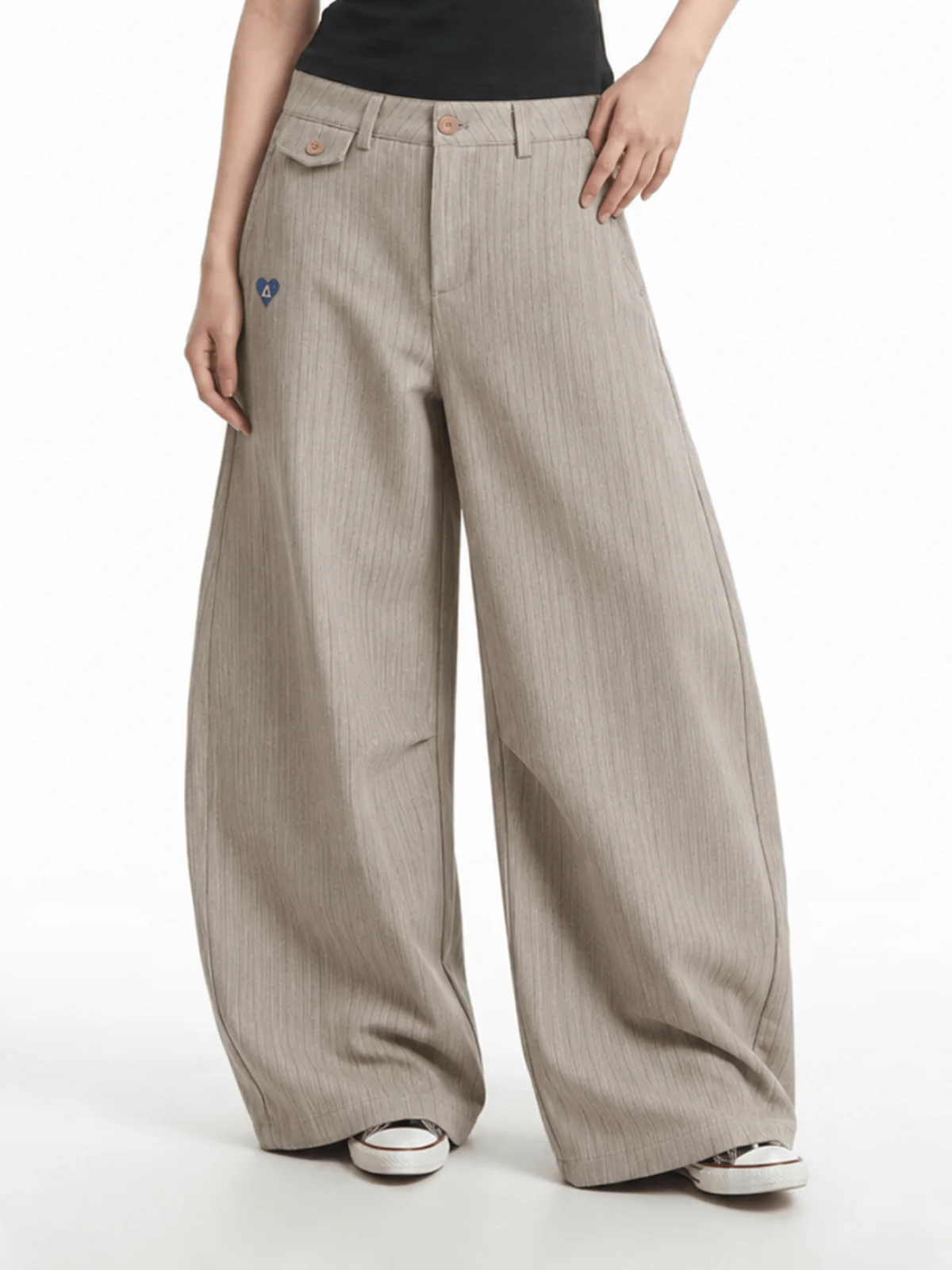 Aelfric Eden Pinstripe Baggy Barrel Pants