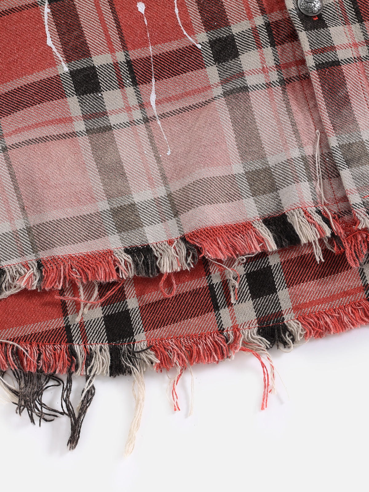 Aelfric Eden Plaid Distressed Long Sleeve Shirt - Image 8