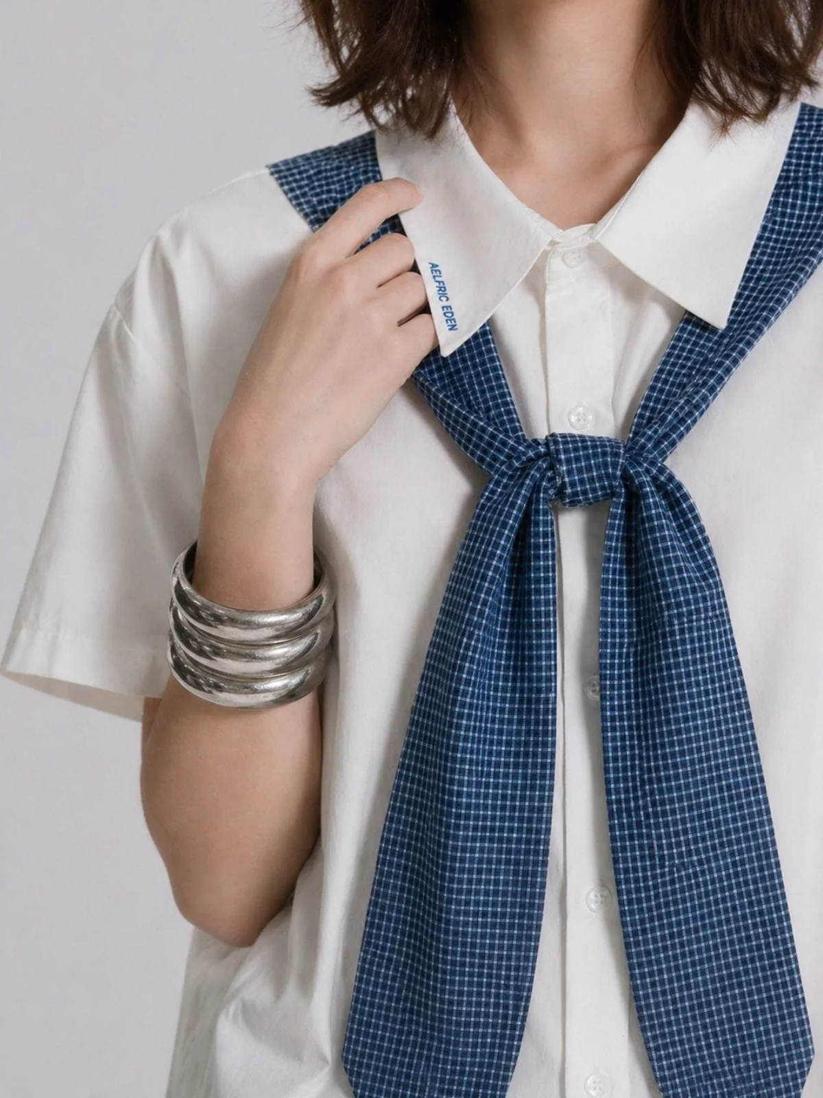Aelfric Eden Plaid Necktie Shirt - Image 4