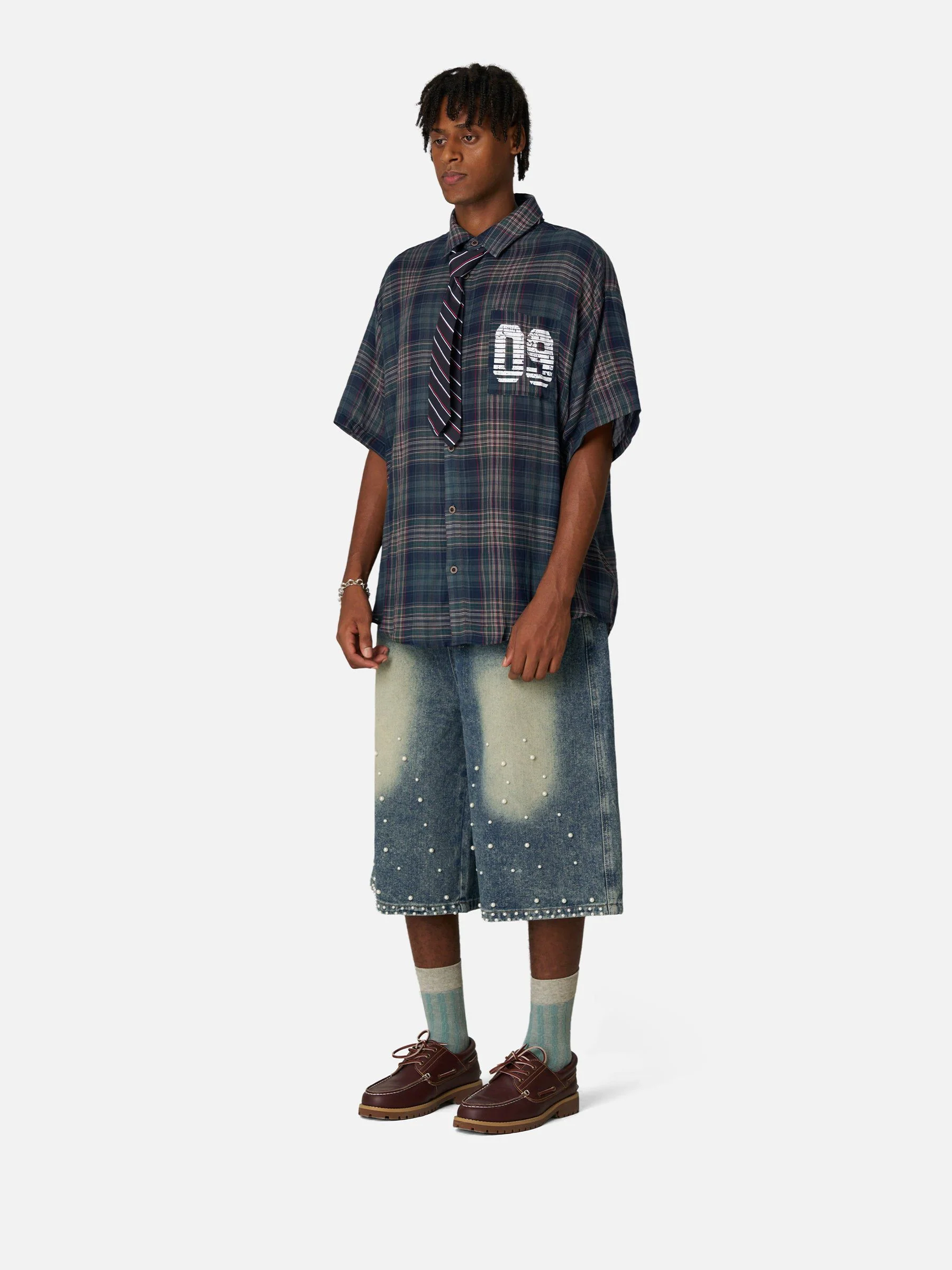 Aelfric Eden Plaid Tie 09  Graphic Shirt - Image 8