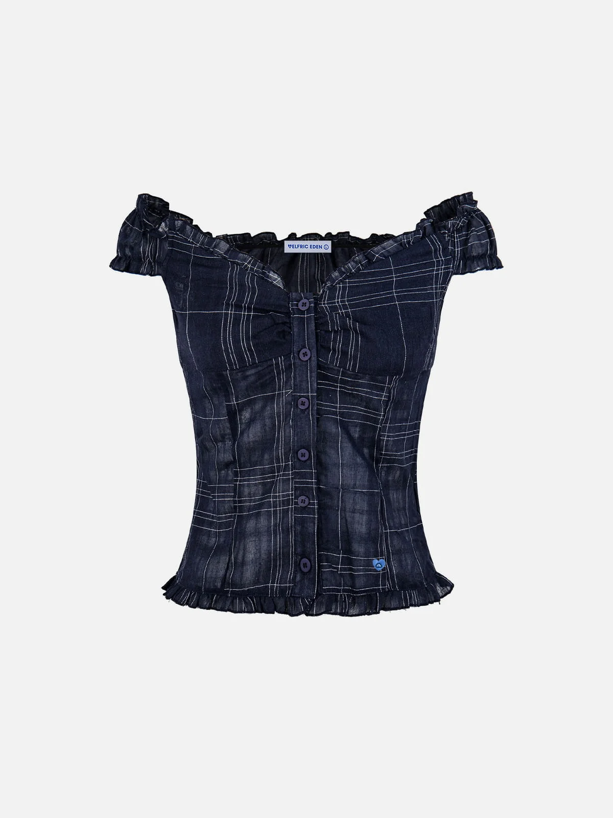 Aelfric Eden Plaid Off-The-Shoulder Tube Top - Image 4
