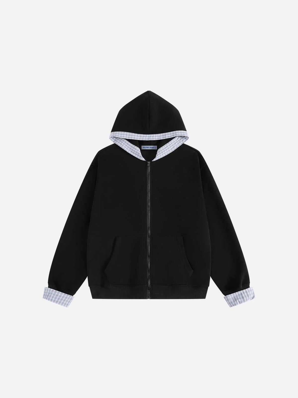 Aelfric Eden Plaid Trim Zip Up Hoodie - Image 2