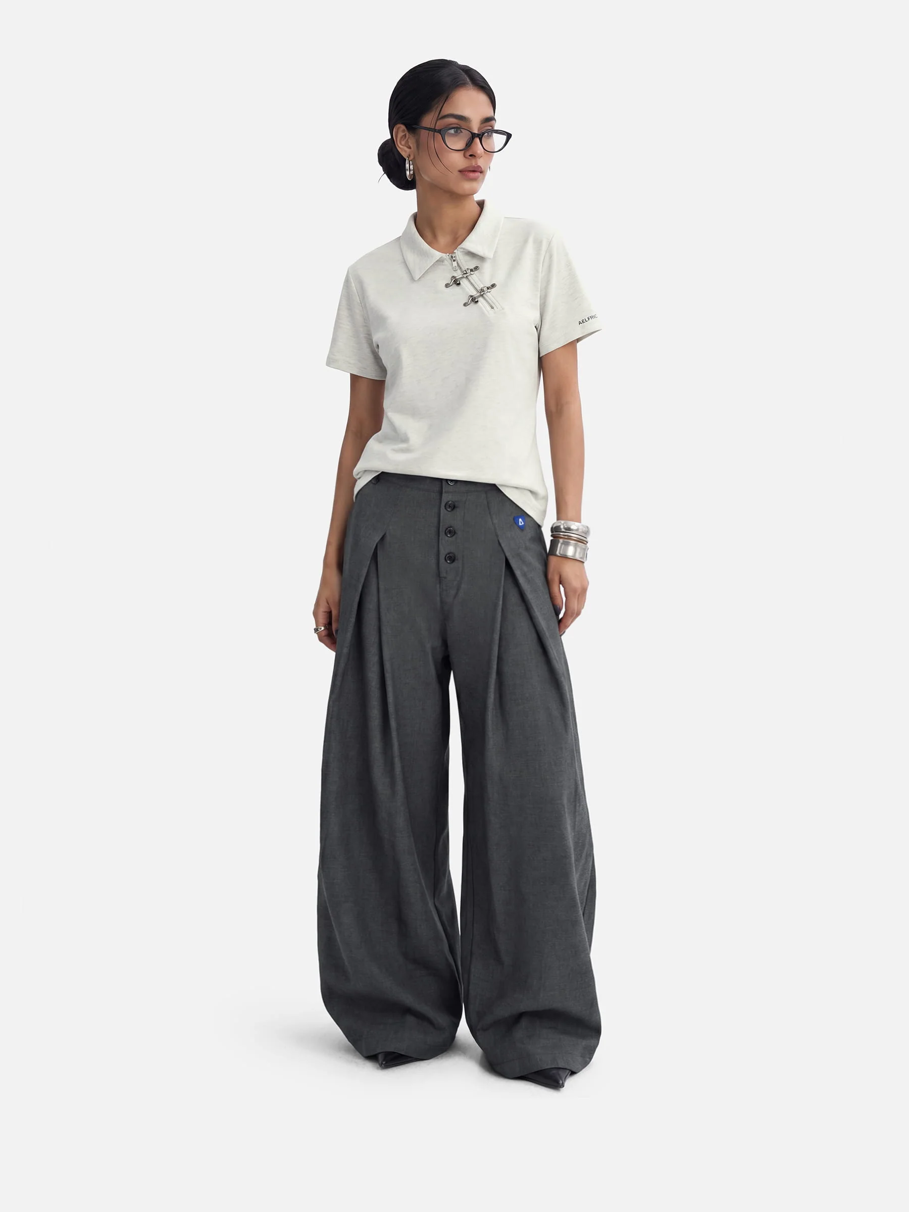 Aelfric Eden Pleated Baggy Barrel Pants - Image 3