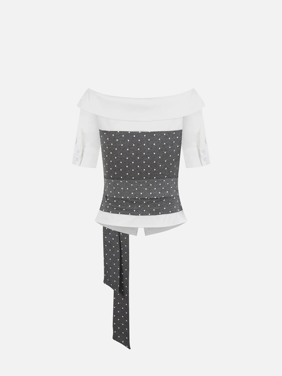 Aelfric Eden Polka Dot Tie Short Sleeve Shirt - Image 2