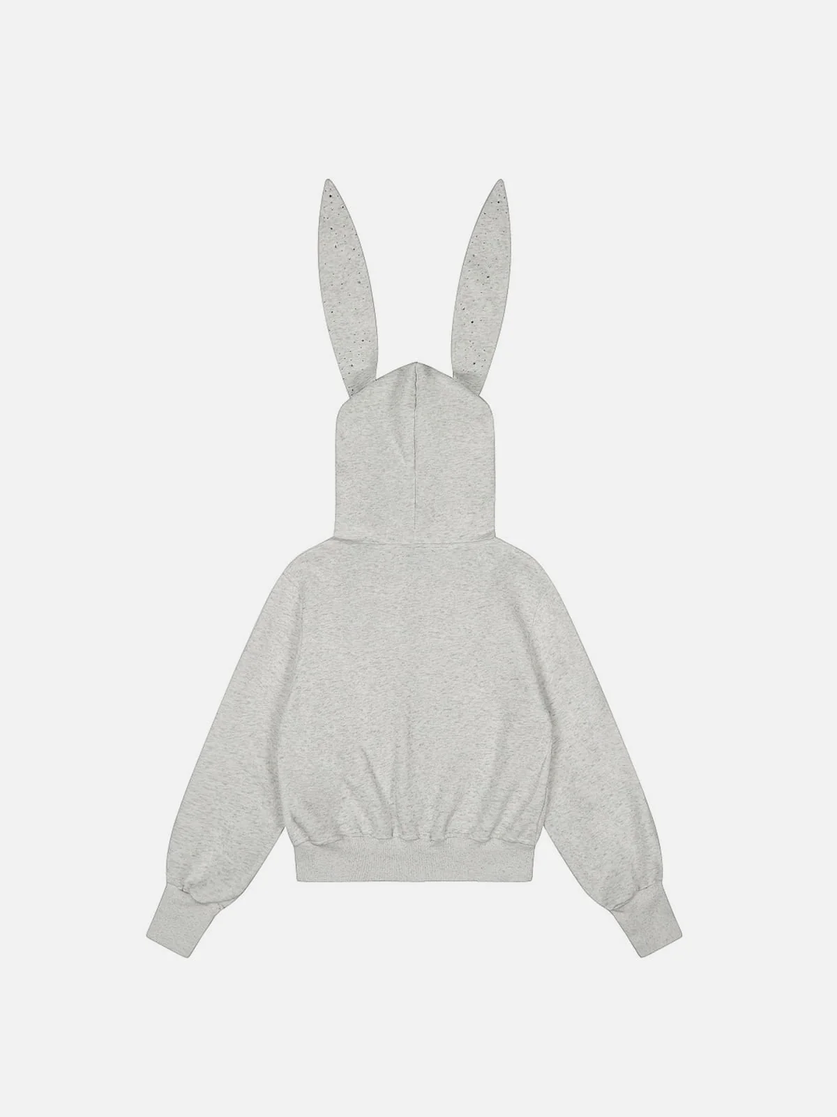 Aelfric Eden Rhinestone Bunny Ear Cropped Zip Up Hoodie - Image 3