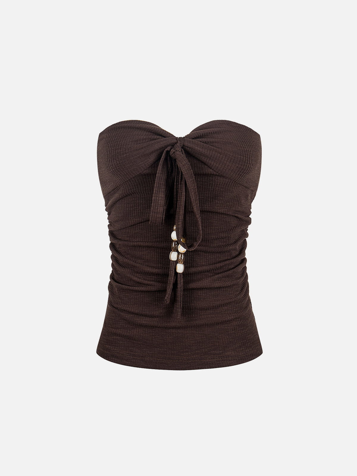 Aelfric Eden Ruched Tie Front Tube Top - Image 2