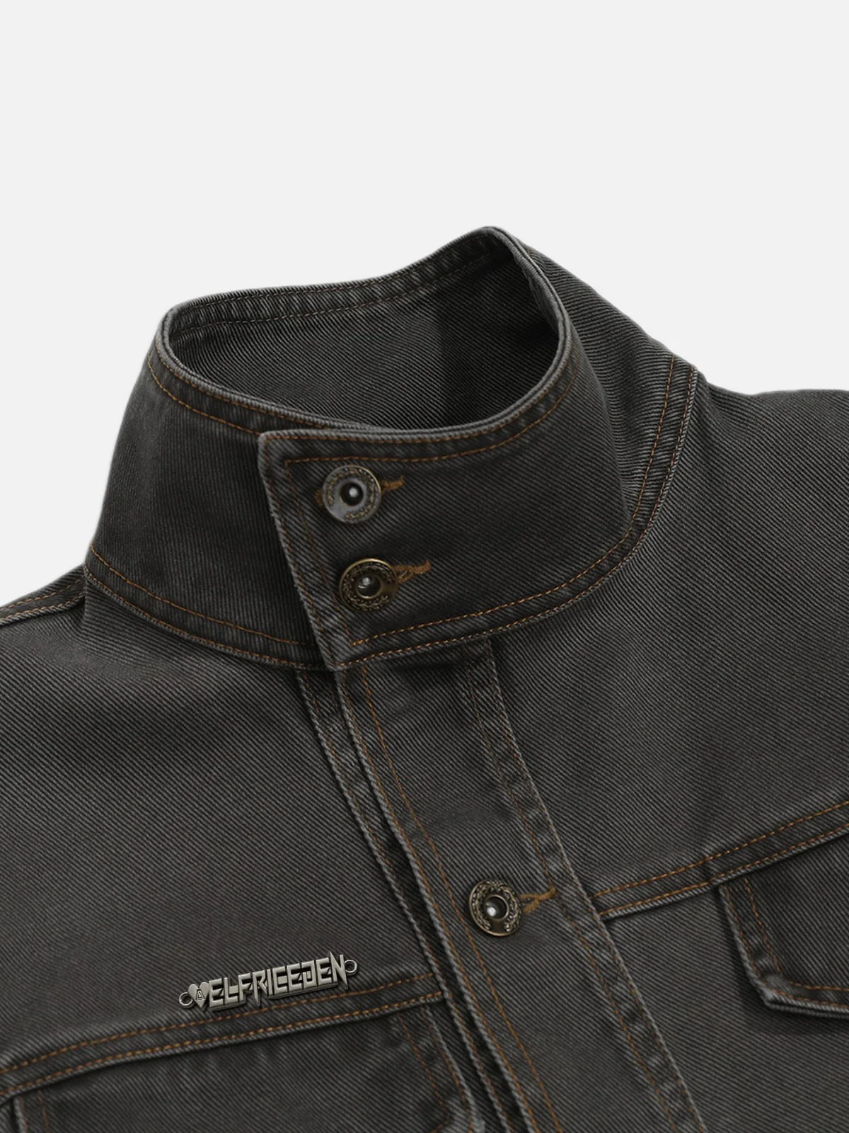 Aelfric Eden Stand Collar Denim Jacket - Image 5