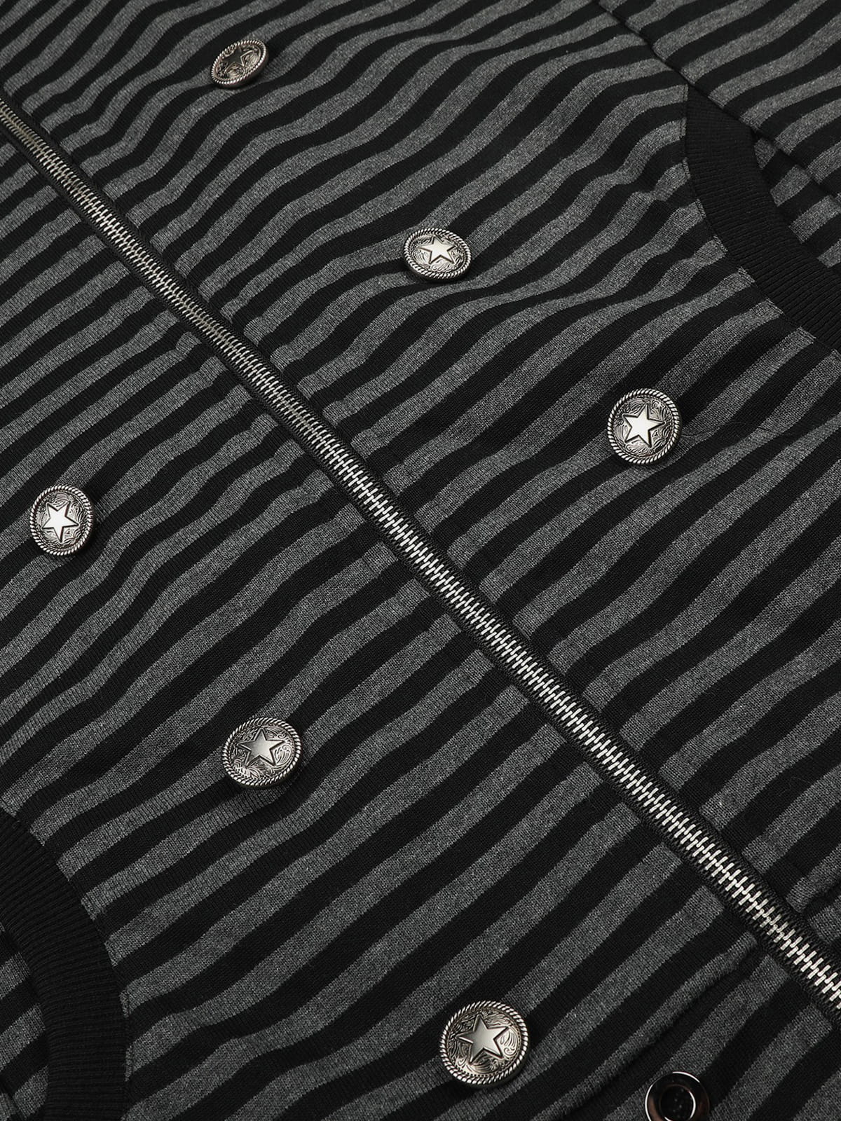 Aelfric Eden Boxy Stripe Button Zip Up Hoodie - Image 3
