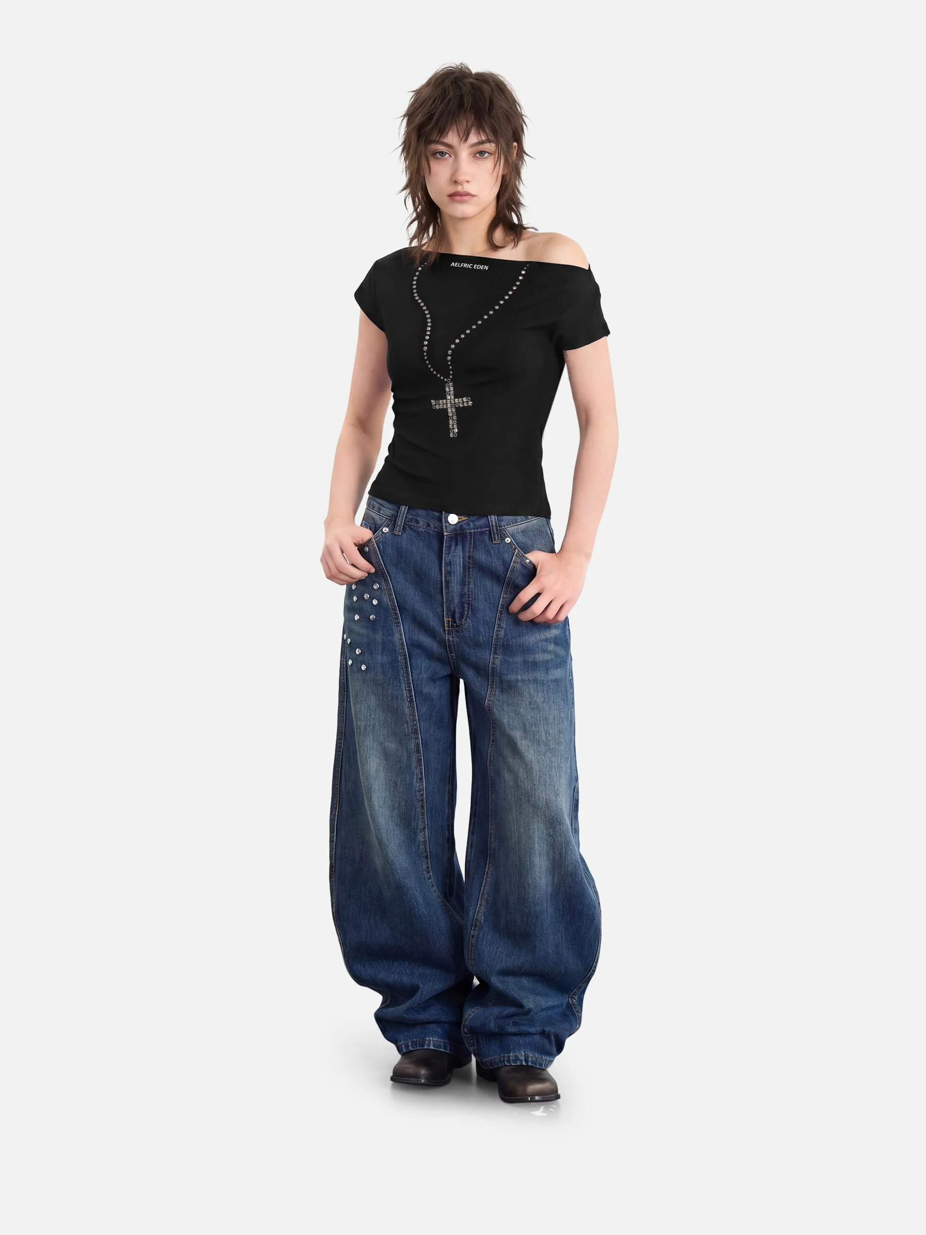 Aelfric Eden Studded Off-the-Shoulder Tee - Image 3