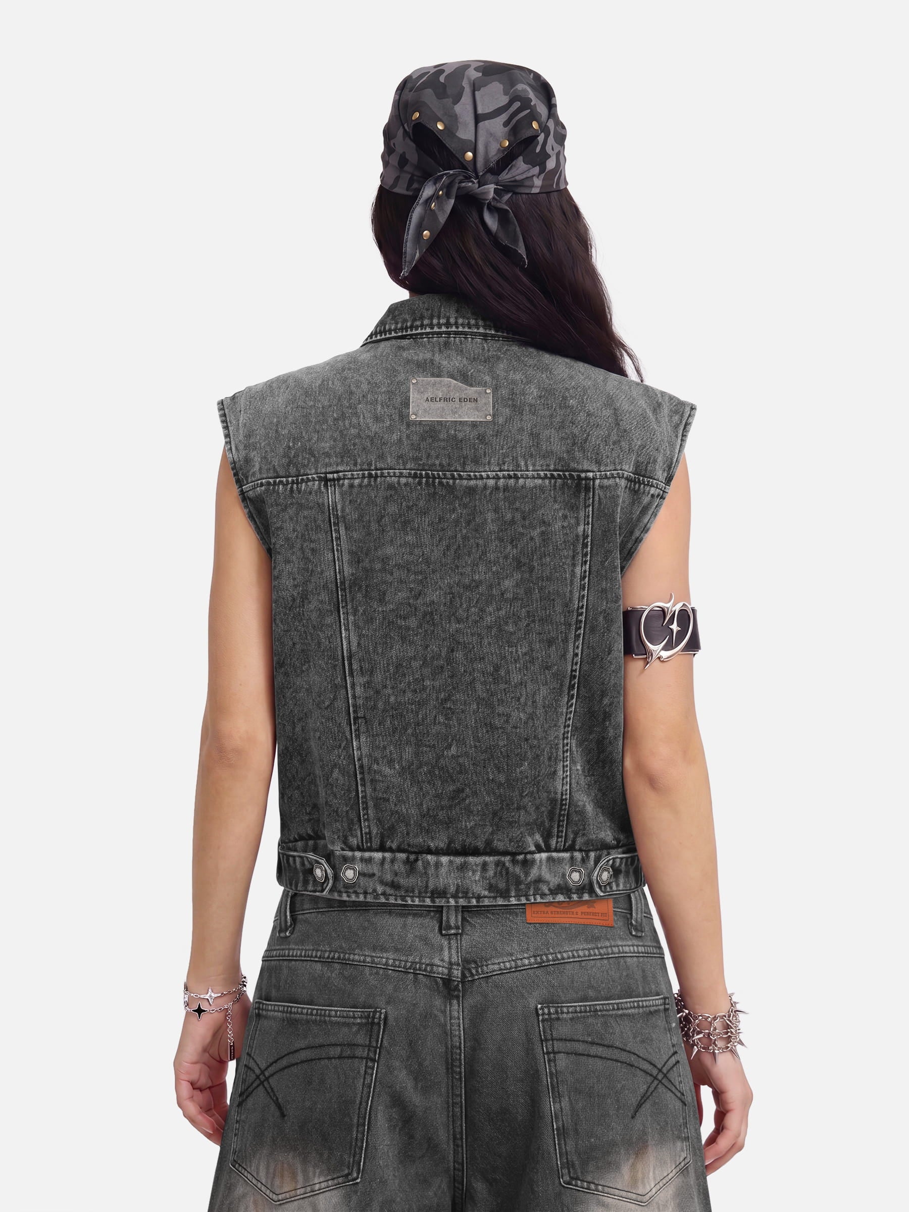 Aelfric Eden Super Boxy Fireman Clasp Denim Vest - Image 3