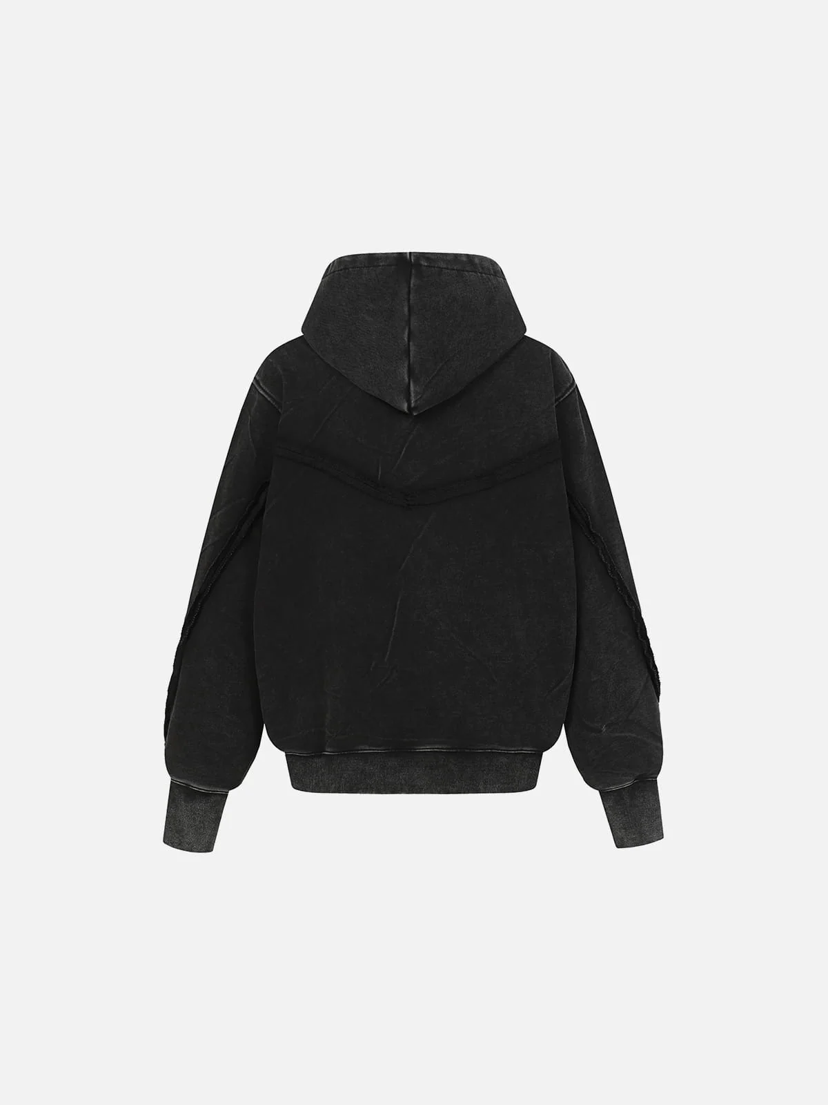 Aelfric Eden Washed Asymmetric Zip Up Hoodie - Image 3