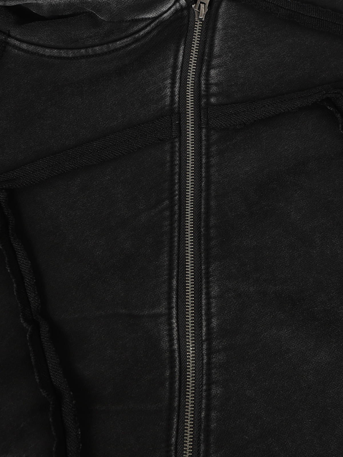 Aelfric Eden Washed Asymmetric Zip Up Hoodie - Image 4