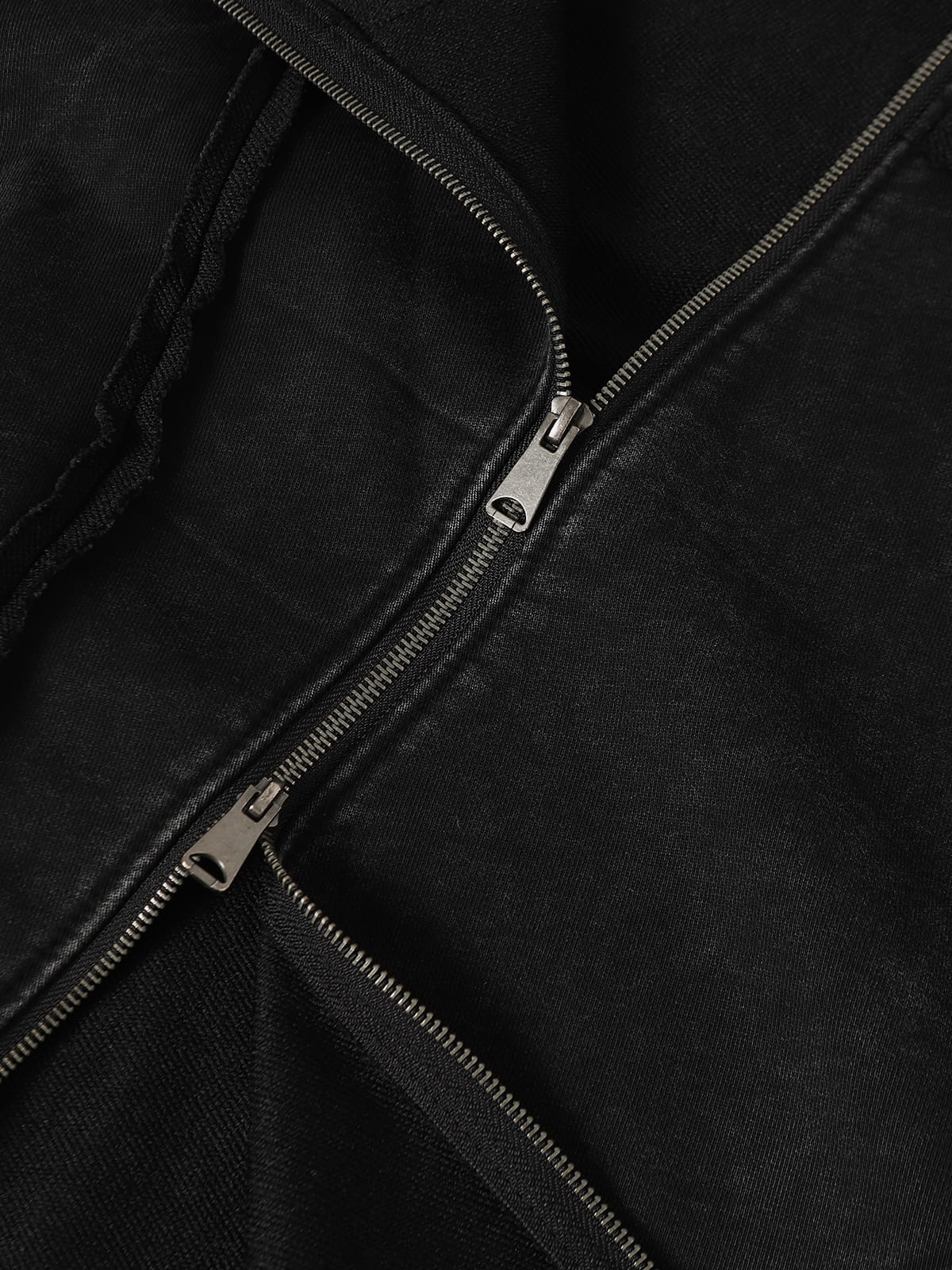 Aelfric Eden Washed Asymmetric Zip Up Hoodie - Image 5