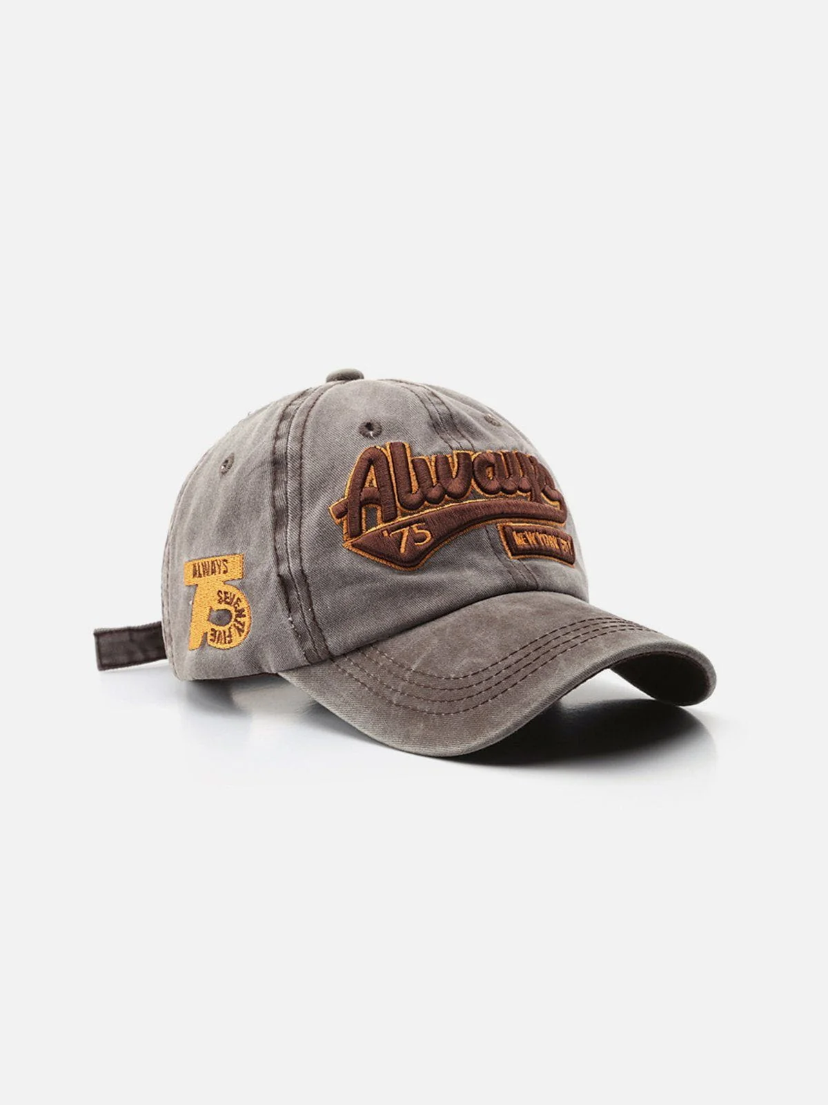 Washed Embroidered Letter Baseball Cap - Image 4