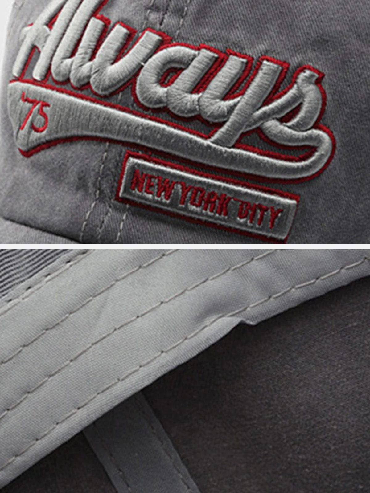 Washed Embroidered Letter Baseball Cap - Image 6