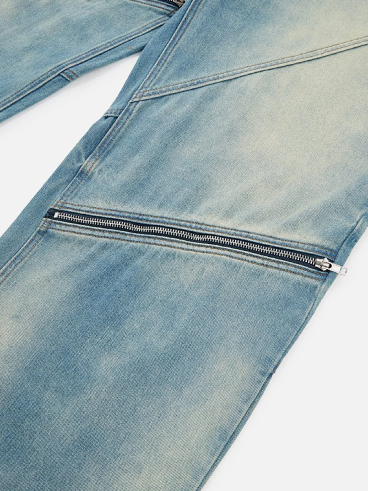 Aelfric Eden Washed Zip Panel Jeans - Image 3