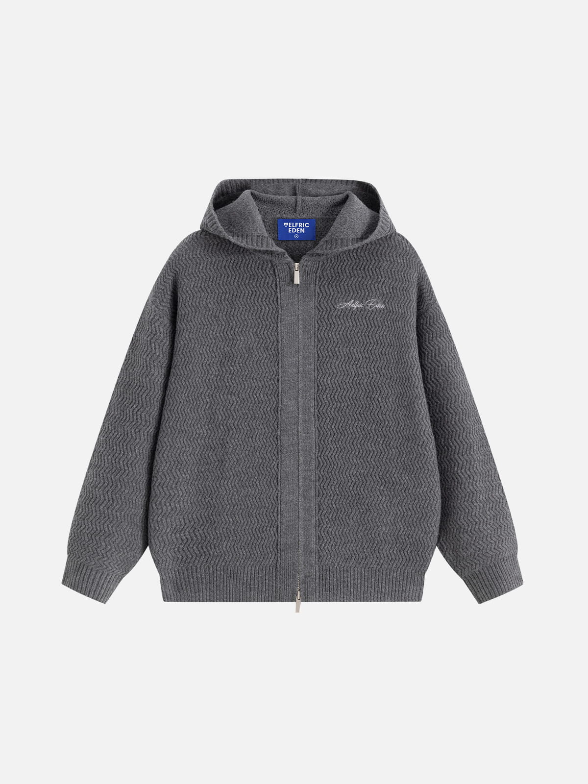 Aelfric Eden Wavy Knit Zip Up Hoodie