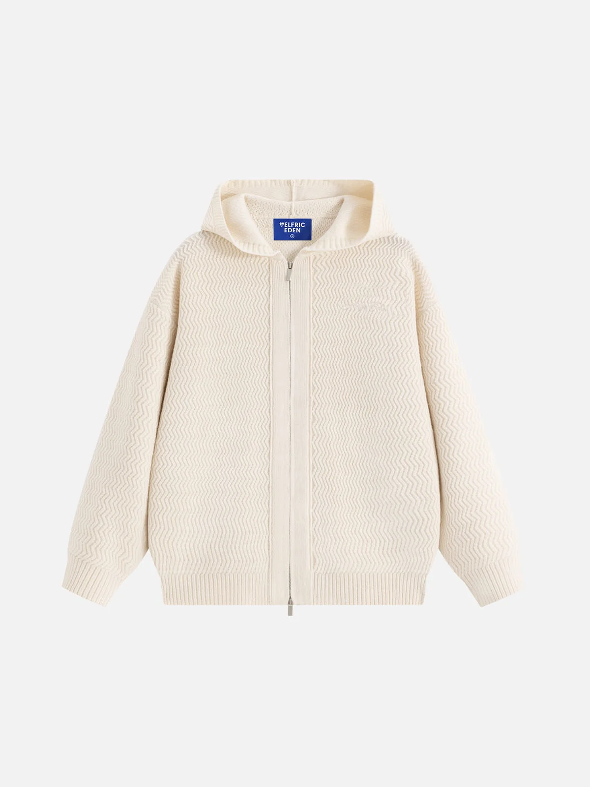 Aelfric Eden Wavy Knit Zip Up Hoodie - Image 2