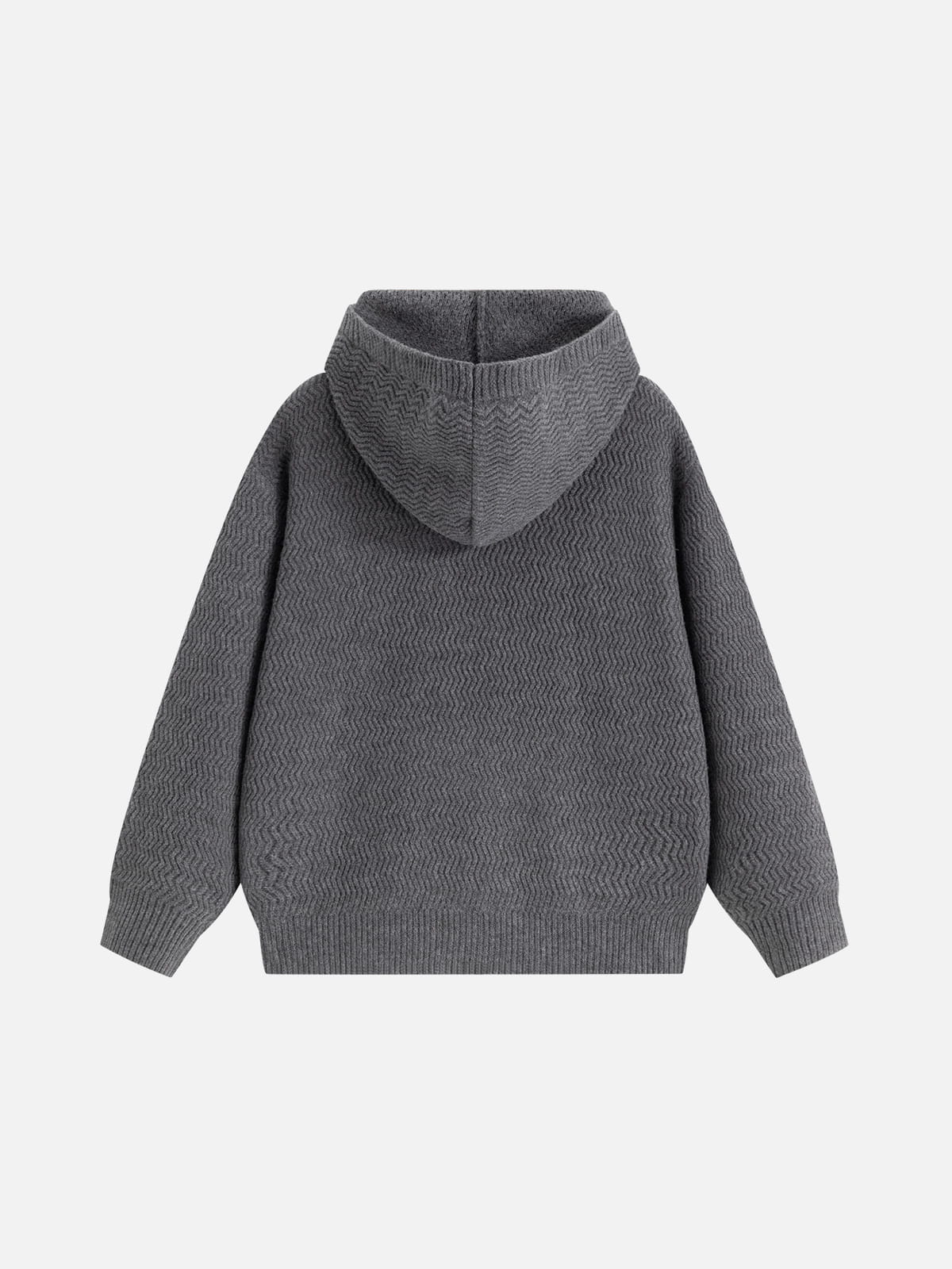 Aelfric Eden Wavy Knit Zip Up Hoodie - Image 3