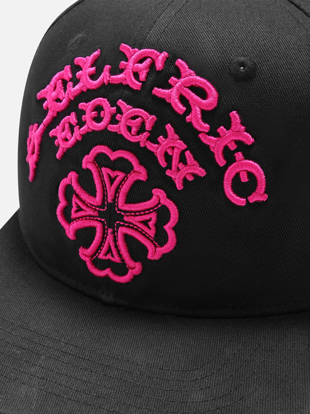 Cross Embroidered Structured Snapback Cap - Image 4